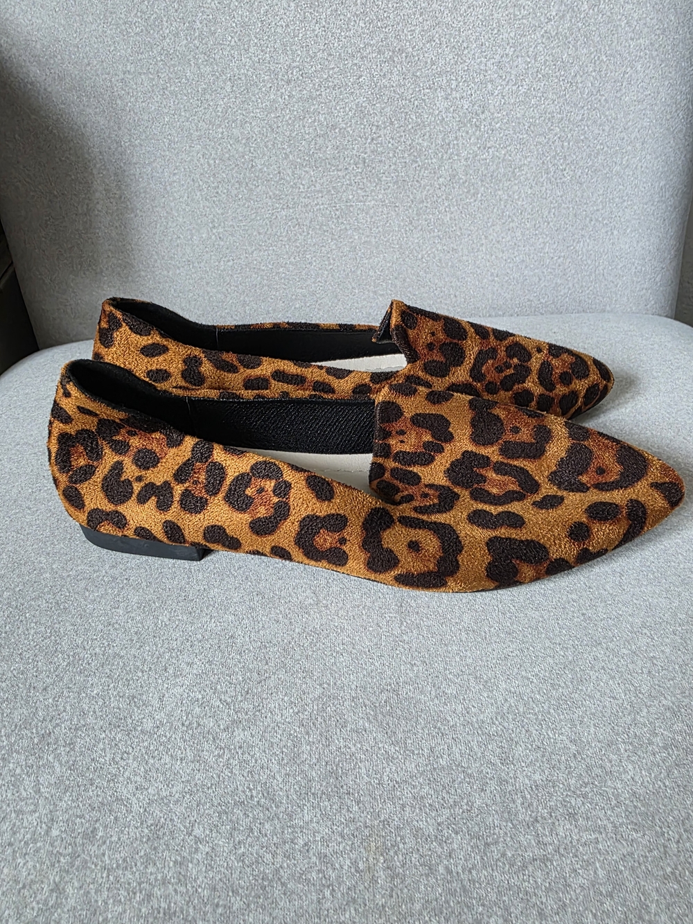 Leopard Print Pointed Toe Women’s Loafers - Brown